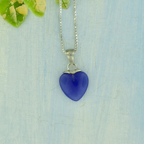 Lavender Jade Heart Pendant Necklace