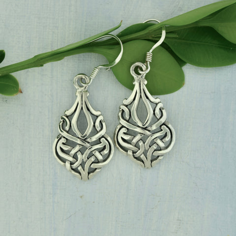 Celtic Knot Design Earrings Sterling Silver