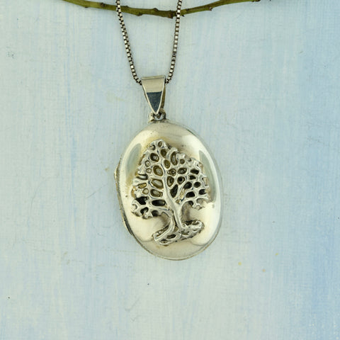 Locket W Tree of Life Design Sterling Silver