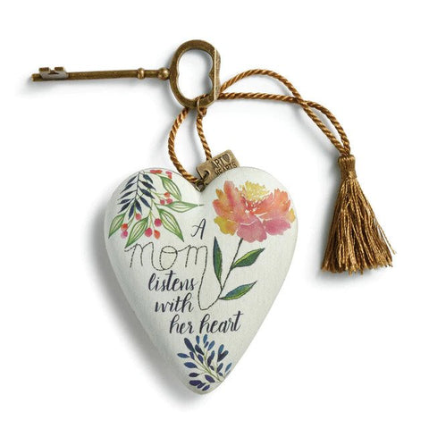 Mom Listens Heart with Key stand