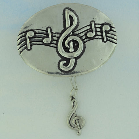 Trinket Box with Music Note Necklace - Pewter