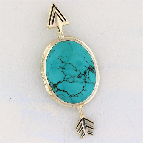 Turquoise Pendant with Arrow Sterling Silver