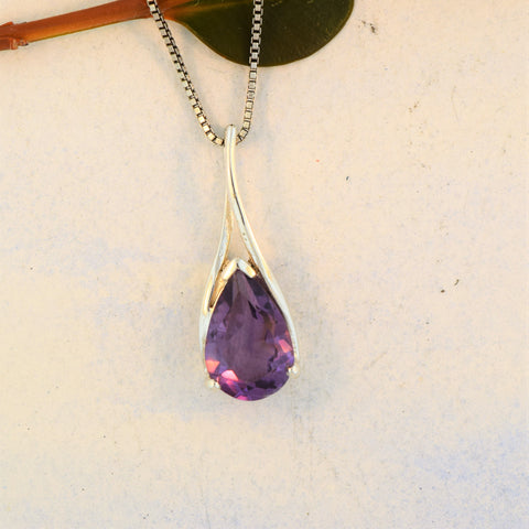 Sterling Silver Necklace Amethyst