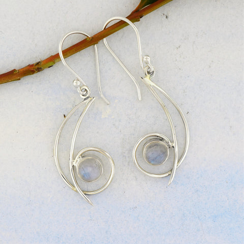 Sterling Silver Earrings with Moonstone