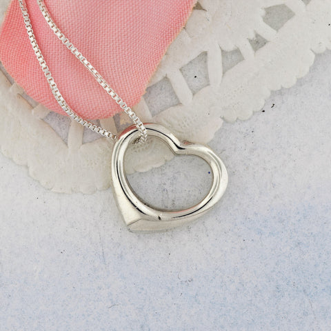 Sterling Silver Necklace with Open Heart