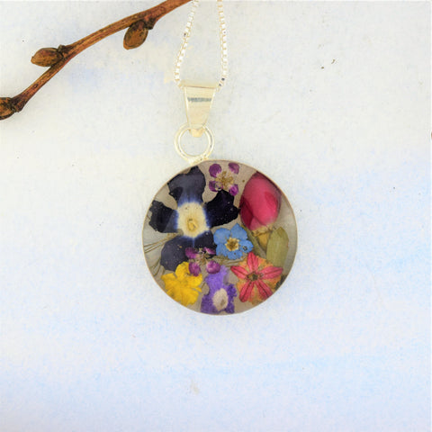Necklace with Pressed Flowers