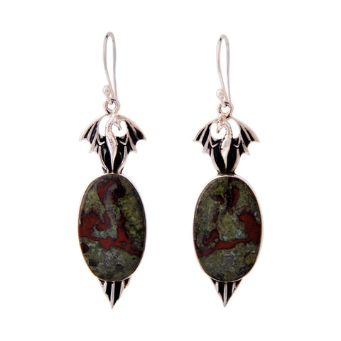 Sterling Earrings Dragon with Dragon's Blood