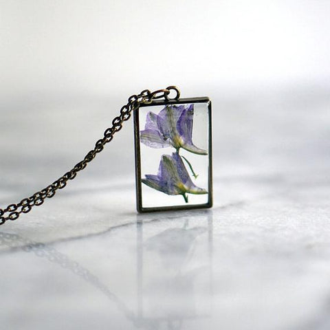 February Birth Flower Necklace - Iris