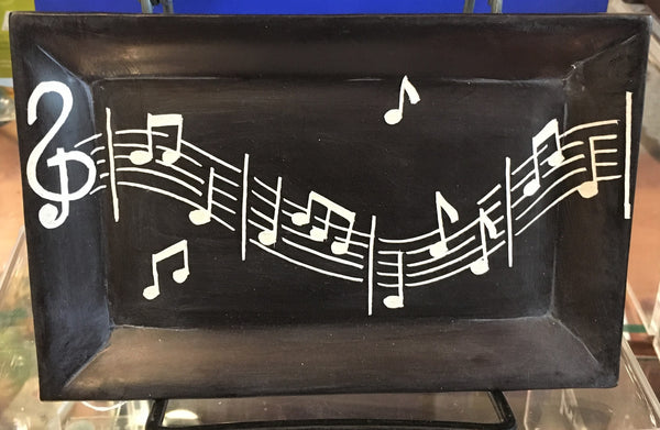 Black River Stone Dish with Music Notes