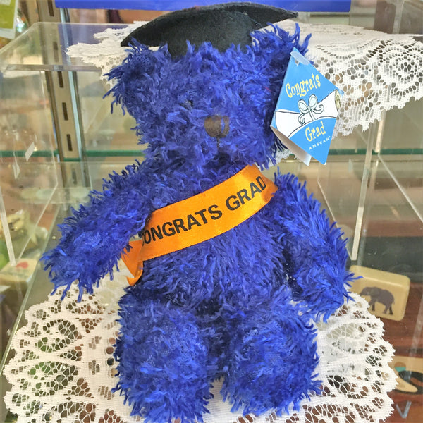 Plush Graduate Bear- Blue