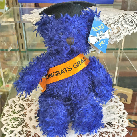 Plush Graduate Bear- Blue