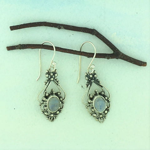 Earrings with Moonstone - Sterling Silver