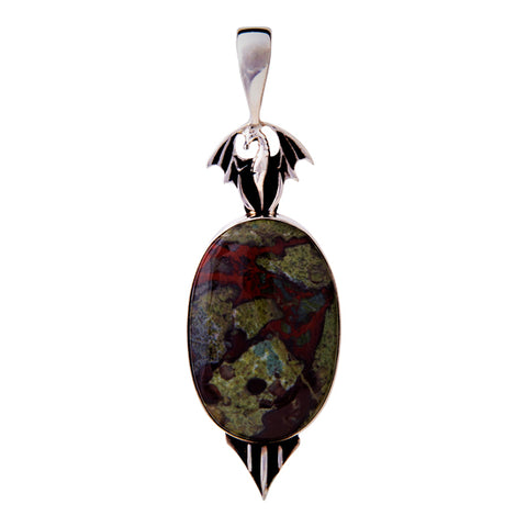 Sterling Silver Pendant Oval Dragon's Blood