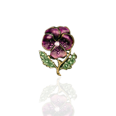 Mia Swarovski Crystal Pansy Pin