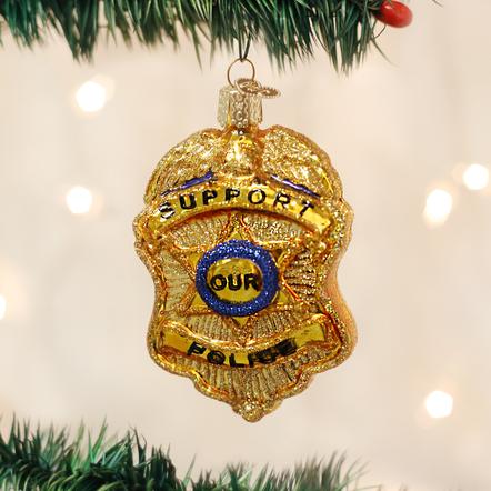 Old World Christmas Police Badge