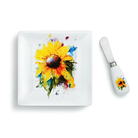 Sunflower Plate with Spreader Set