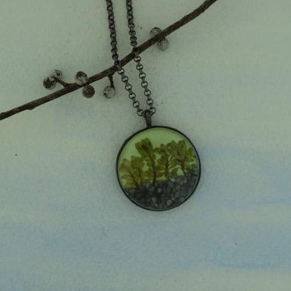 Necklace Succulent Thyme Round Pendant