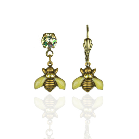 Earrings Crystal Bee