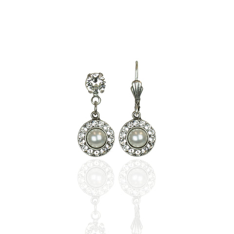 Earrings Priscilla Crystal with Small Pearls