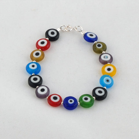 Eye Bracelet Beads with Sterling Silver Mix