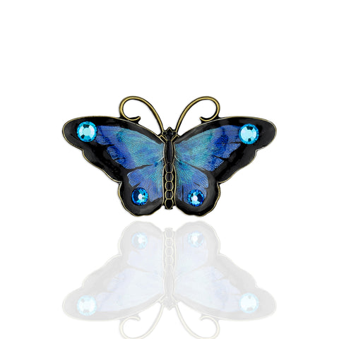 Pin Psyche Blue Swarovski Butterfly Broach