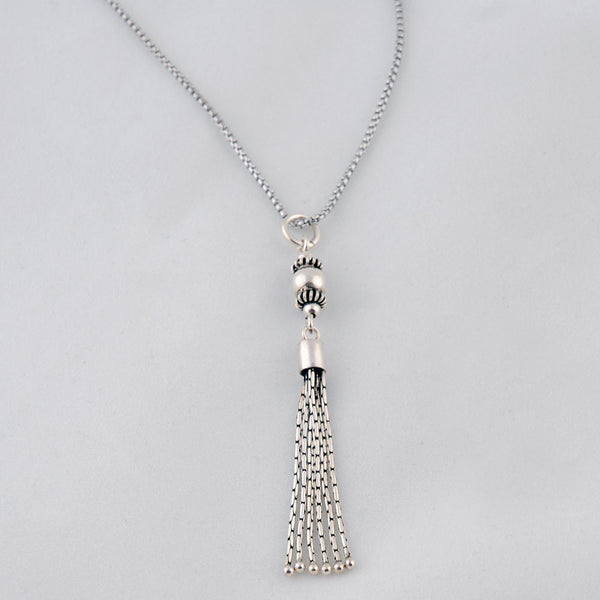Silver Tassel Necklace